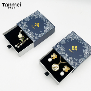 Caja de Embalaje de Joyería con Logotipo Personalizado, Caja de Regalo de Papel con Cajón para Anillo, Pendientes, Pulsera, Collar, Embalaje de Lujo - Product Image 3
