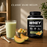 Poudre de protéines de lactosérum à marque privée, saveur melon Hami, complément nutritionnel sportif pour le gain musculaire, OEM ODM, vente en gros