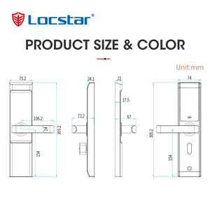 Locstar mô hình mới bán buôn Chất lượng cao không tiếp xúc cerradura thẻ mật khẩu khách sạn ứng dụng + Mã + thẻ + chìa khóa tthotel khóa cửa thông minh - Product Image 6