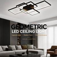 Lámpara de Techo LED Geométrica Moderna, Regulable, de Montaje Empotrado o Semiempotrado, para Sala de Estar, Dormitorio, Comedor