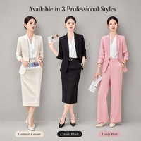 Ensemble de vêtements de bureau professionnels pour femmes de haute qualité, blazer et jupe ajustés sophistiqués
