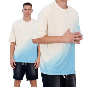 250G Mineral Acid Wash Blank Washed Tshirt Mens Distressed Oversized Tshirts Cotton Loose T-shirt - Product Image 2