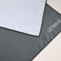 LETRAVE Serviettes en microfibre 3-en-1 réversibles, serviette de sport super absorbante, séchage rapide, serviettes idéales pour le camping, les voyages, la plage, le yoga