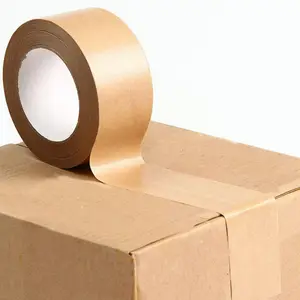 ロゴ付き粘着性自己粘着性シーリングクラフト紙テープグラスファイバー紙クラフトテープ付き自己粘着性クラフト紙テープ
