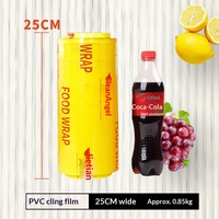 Film alimentaire transparent en PVC jetable, grand rouleau, qualité alimentaire, pour salons de beauté, supermarchés commerciaux, fruits, usage domestique