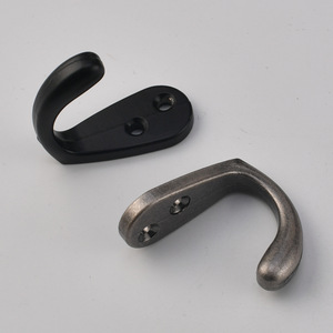 Wall <b>Hook</b> <b>Single</b> <b>Hook</b> Black Antique Silver Iron Wall Mounted For Wardrobe <b>Coat</b> Cap - Product Image 2