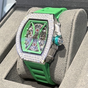 ONOLA 브랜드 JN304 신상품 다이아몬드 배럴 모양의 시계 고무 스트랩 스켈레톤 자동 기계식 남성용 시계 - Product Image 3