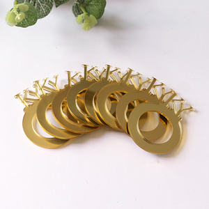 Cincin serbet pernikahan mewah unik potong Laser akrilik inisial nama kustom cincin serbet emas dekorasi mandi pengantin - Product Image 6