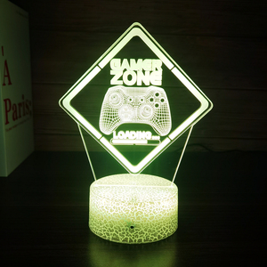 Custom Blue 3D Game Console Icon LED Bedside Nightlight Ambience Table Lamp with Remote Control <b>for</b> Game Room & Bedroom - Product Image 6