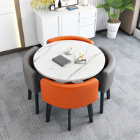 Table à manger pliable en bambou pour la maison, les magasins, les réunions, la réception des invités - Design moderne, ensemble de chaises de salle à manger 4 places