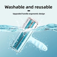 Brosse à poils carrée en ABS de type rouleau avec adhésif lavable et détachable pour enlever les poils de chien et de chat et gratter les vêtements