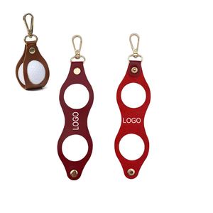 Porte-balles de golf en similicuir personnalisé avec logo, support portable pour une seule balle, cadeau personnalisable pour golfeur, sac banane, porte-clés - Product Image 1