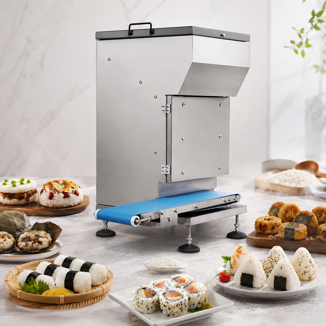 Food Grade Sushi Rice Ball Machine for Onigiri Sushi Rice Ball Production Line with Speed & Size Adjustable Easy Maintenance