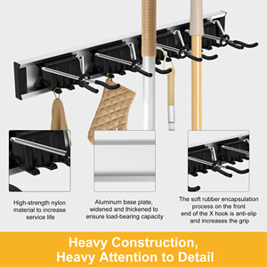 G012 porta scopa Custom 6 posizioni rimovibile <span class=keywords><strong>da</strong></span> giardino a parete porta attrezzi <span class=keywords><strong>da</strong></span> giardino porta scopa - Product Image 5