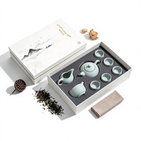 Boîte cadeau personnalisée pour tasses à thé avec insert en mousse, couvercle et base, emballage rigide en carton pour service à thé, logo gaufré quadricolore, luxe
