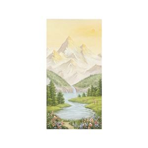 Peinture à l'huile peinte à la main, paysage de montagne et de rivière, art sur toile pour la décoration d'entrée et de couloir - Product Image 5