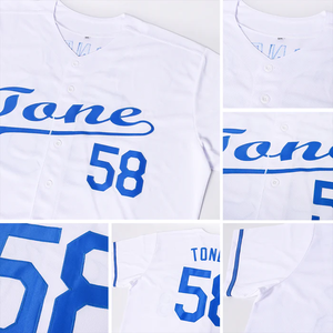 Jersey de béisbol de estilo de botón de poliéster 100% personalizable de fábrica, ropa de equipo impresa por transferencia de calor, transpirable, Anti-UV, de secado rápido - Product Image 3