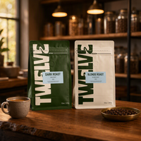 Sacs à café en papier kraft de qualité alimentaire avec valve et fermeture éclair, pochette autoportante, emballage personnalisé, fond plat