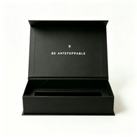 Boîte cadeau rigide magnétique noire mate personnalisée, emballages promotionnels en papier avec logo personnalisé pour exposition, épicerie, supermarché