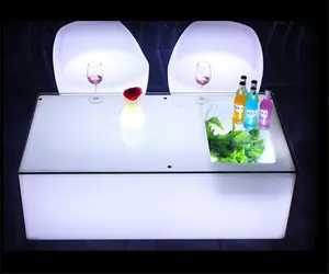 批发夜总会家具出售夜店rgb彩色塑料LED水桶桌