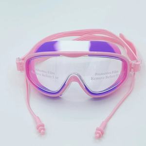 Swim Goggles <b>Large</b> <b>Frame</b> Anti Fog Earplugs PC Lens Silicone Electroplated Colorful Adult Prescription - Product Image 6