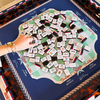 Tapis de jeu de mahjong américain en acrylique gravé et sculpté motif Coccinelle Porte-Bonheur Bleue, Nouveauté 2026, Vente Chaude, Cadeaux, Jeu de société, Casino, Jeux d'argent