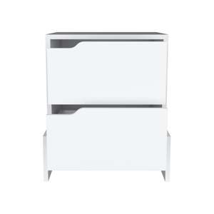 Nightstand With 2 <b>Drawers</b> White <b>Storage</b> Cabinet <b>For</b> Bedroom Use - Product Image 2