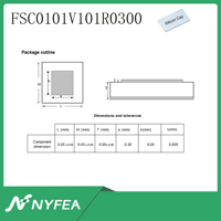 Condensateur en silicium à ultra haute stabilité NYFEA FSC0101V101R0300 100pF 100VDC pour télécommunications optiques SONET, micro-ondes, ondes millimétriques
