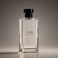 Flacon de parfum transparent plat personnalisé OEM à étiquette privée 30 ml pour femmes, flacon de parfum vide 50 ml, flacon de parfum de luxe 100 ml