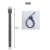 Attaches de câble organisateur de cordon en silicone réutilisable de 150mm sangle d'arrimage en caoutchouc de silicone élastique réutilisable coloré