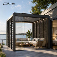 Pergola à toit à lames orientables en aluminium sur mesure pour les détaillants d'extérieur, balcon, patio, fonctionnement manuel et motorisé