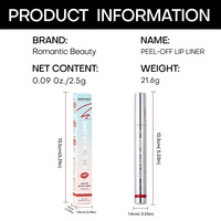 Crayon à lèvres peel-off, teinte mate longue tenue, rouge à lèvres liquide waterproof, 6 couleurs, maquillage cosmétique, vente en gros