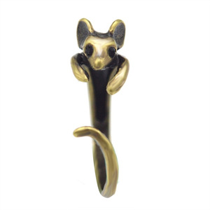 Anello Aperto Regolabile a Forma di Topo per Donne, Gioiello da Dito con Design Animale Carino - Product Image 2