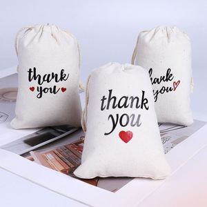 Custom 10OZ Natural Cotton <b>Canvas</b> Gift Drawstring Bags Recyclable and Eco-Friendly <b>for</b> Crafts Candles Thank You Printed - Product Image 5