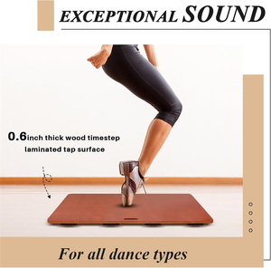 Lot de 2 Tapis de Danse Modernes Portables en Bois pour Exercices à Domicile, Tapis de Pratique Rembourrés, Planche de Tap, pour Cuisine et Salle à Manger - Product Image 2