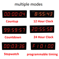 Horloge murale numérique portable GANXIN LED 2,3 pouces, minuteur d'intervalle multifonctionnel pour la salle de sport et le fitness avec télécommande et bouton