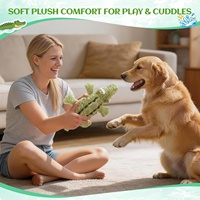 Jouet pour chien en peluche AFP au design crocodile, couineur, anti-ennui, interactif, pour apporter et mâcher, avec couineur et bruit froissé