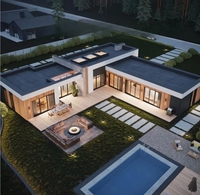 Conception minimaliste élégante de petite villa 100 mètres carrés maison moderne à économie d'énergie unique Maison préfabriquée en vente