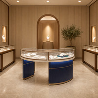 Vitrine de luxe pour bijoux avec design en dôme, éclairage LED, présentoir en acrylique pour bijouterie et centre commercial