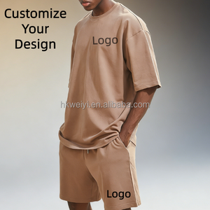 Conjunto de 2 Piezas de Algodón Grueso con Estampado 3D Personalizado OEM, Camiseta de Manga Corta y Pantalones Cortos para Hombre y Mujer, Traje Deportivo Informal de Verano - Product Image 1