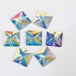 OLeeya 5A Strass carrés à coudre en verre AB, 4 tailles, pour T-shirts et robes de mariée - Product Image 6