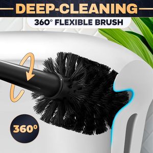 AMZN Meilleure Vente 2-en-1 : Support de brosse WC robuste en silicone TPR et ensemble déboucheur et brosse WC dissimulés pour un nettoyage en profondeur - Product Image 4