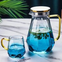 Bouteille en verre borosilicate haute résistance, carafe en verre en forme de diamant, théière, vente chaude