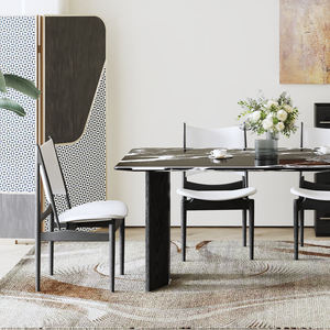 Table à manger moderne avec pieds en bois et dessus en marbre pour le restaurant et la cuisine Design de meubles élégants et durables - Product Image 6