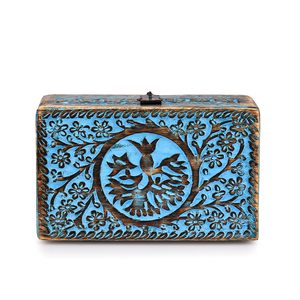 Caja de almacenamiento de madera celestial, organizador de baratijas hecho a mano con diseño de árbol de la vida para Tarot y suministros de brujería - Product Image 2