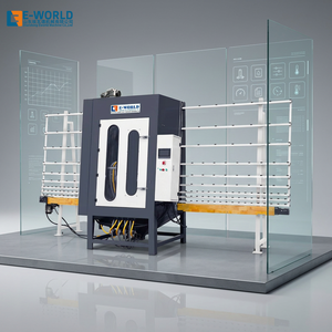 เครื่องพ่นทรายกระจก E-WORLD สำหรับกระจกหนา 3-18 มม. ควบคุมด้วย PLC ระดับความปลอดภัยสูง โครงสร้างเหล็ก ระบบอัตโนมัติ 380V - Product Image 1