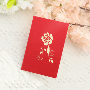 Tarjeta de felicitación de amor 3D del día de San Valentín con sobre Tarjeta de felicitación hecha a mano de Rosa grande Tarjeta de regalo emergente - Product Image 5