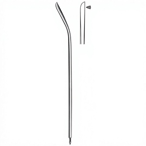 Aguja Redon de 19.5 cm (7-3/4 pulgadas) 18 Charr, con punta de cuchillo ligeramente curvada y extremo roscado, instrumento quirúrgico para procedimientos médicos - Product Image 1