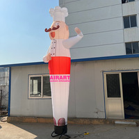 Mannequin publicitaire gonflable en nylon Air Dancer, chef agitant les bras, personnalisable pour la publicité de restaurant