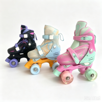 Patins à roulettes ergonomiques pour enfants et adultes, avec 4 roues légères en PU, roulements ABEC-7, protection complète